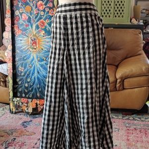 Check skirt with wide flare and sash!